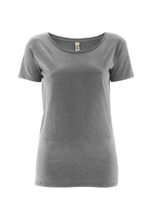 Damen T-Shirt U-Boot graumeliert