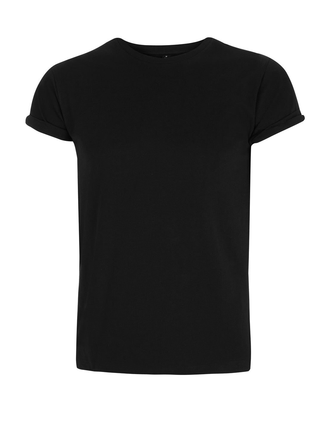 Herren T-Shirt rolled arms slimfit schwarz