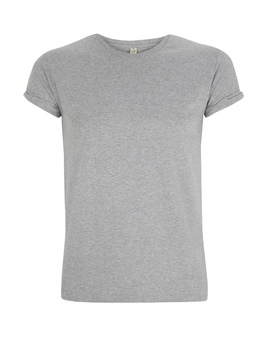 Herren T-Shirt rolled arms slimfit graumeliert