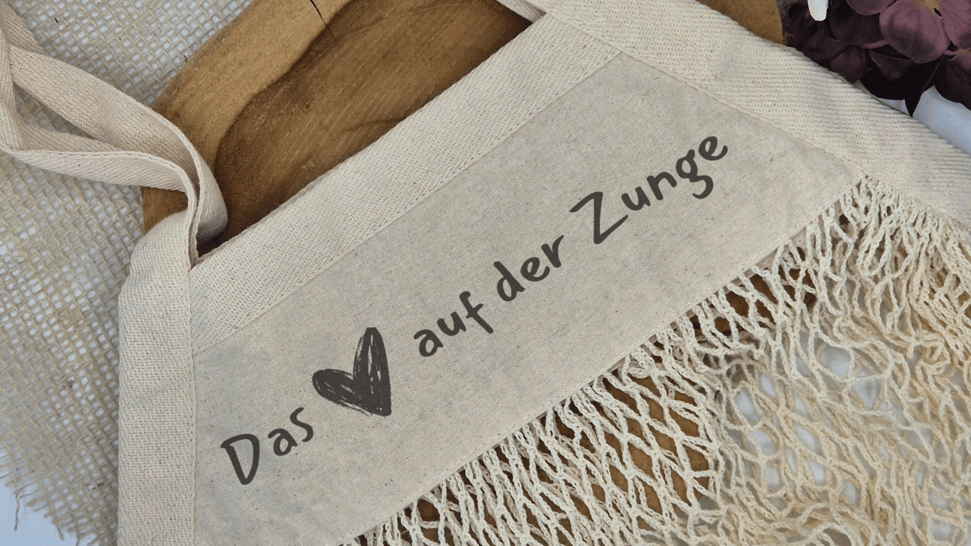 Einkaufsnetz aus 100% Bio-Baumwolle – nachhaltige, wiederverwendbare Tragetasche für Einkäufe und Geschenke aus dem Onlineshop Alles auf Anfang