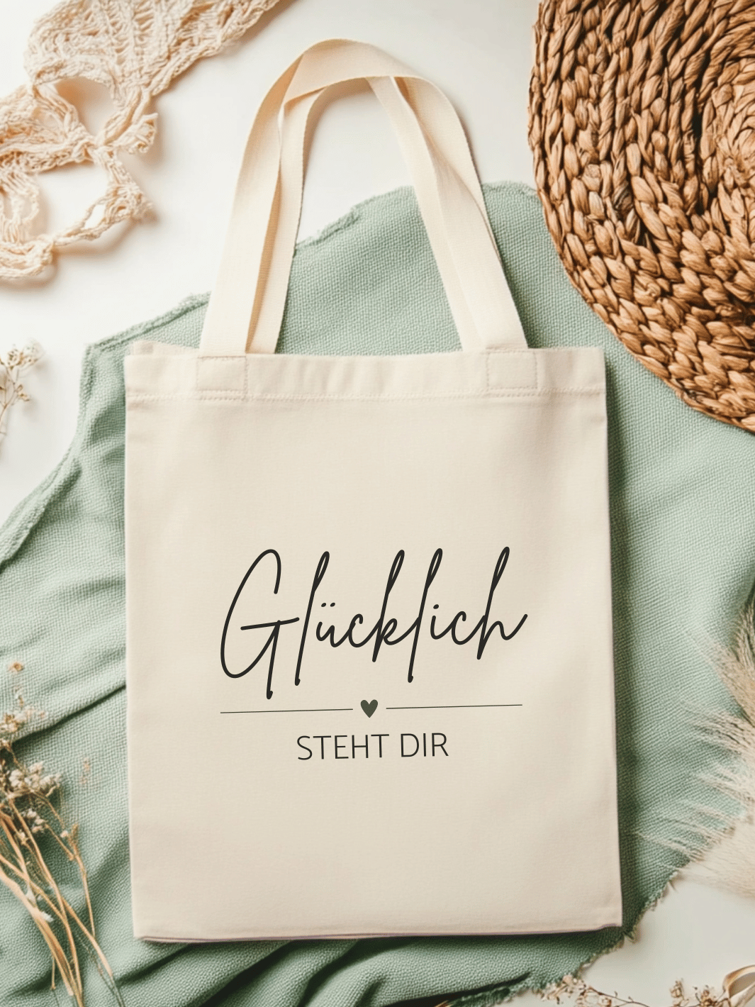 GLÜCKLICH Tasche | Einkaufsbeutel FairTrade