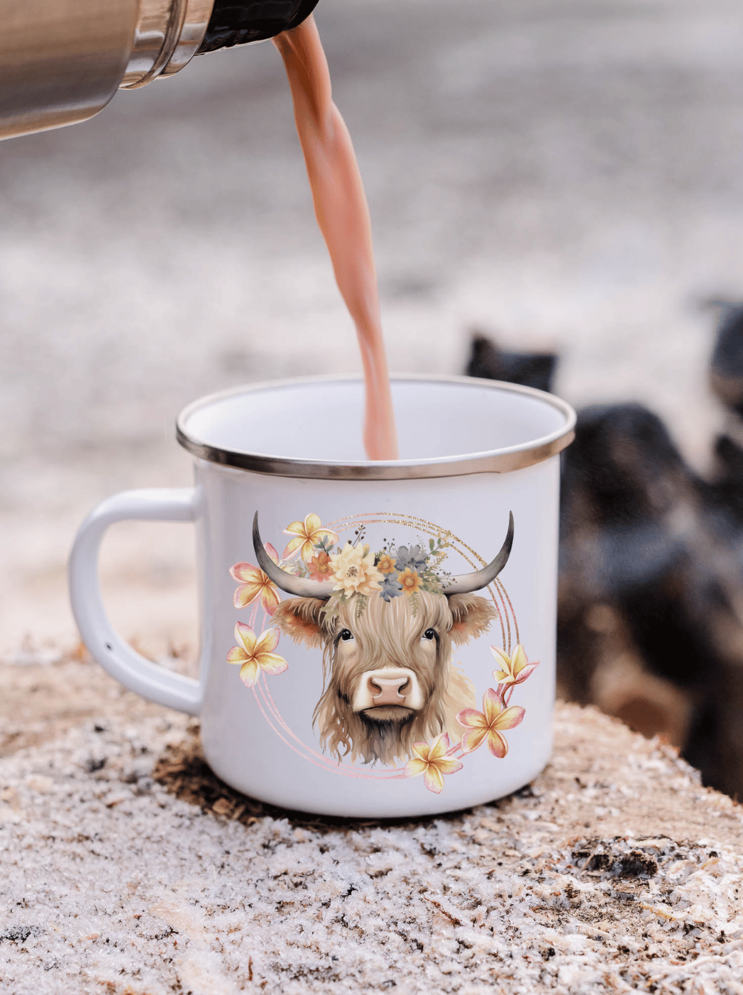 HIGHLAND COW Emaillebecher (personalisierbar)