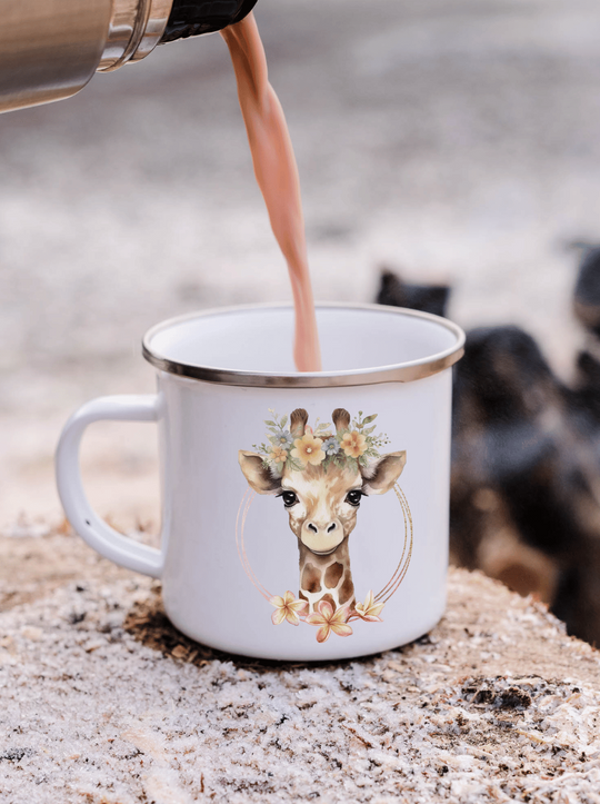 GIRAFFE Emaillebecher (personalisierbar)