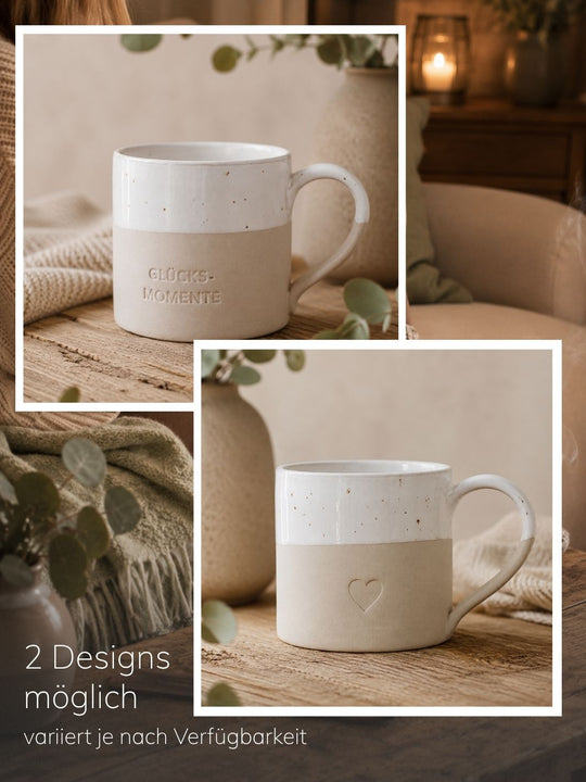 Eulenschnitt Tasse groß versch.Designs - achtsame Geschenke für Frauen, Alles auf Anfang