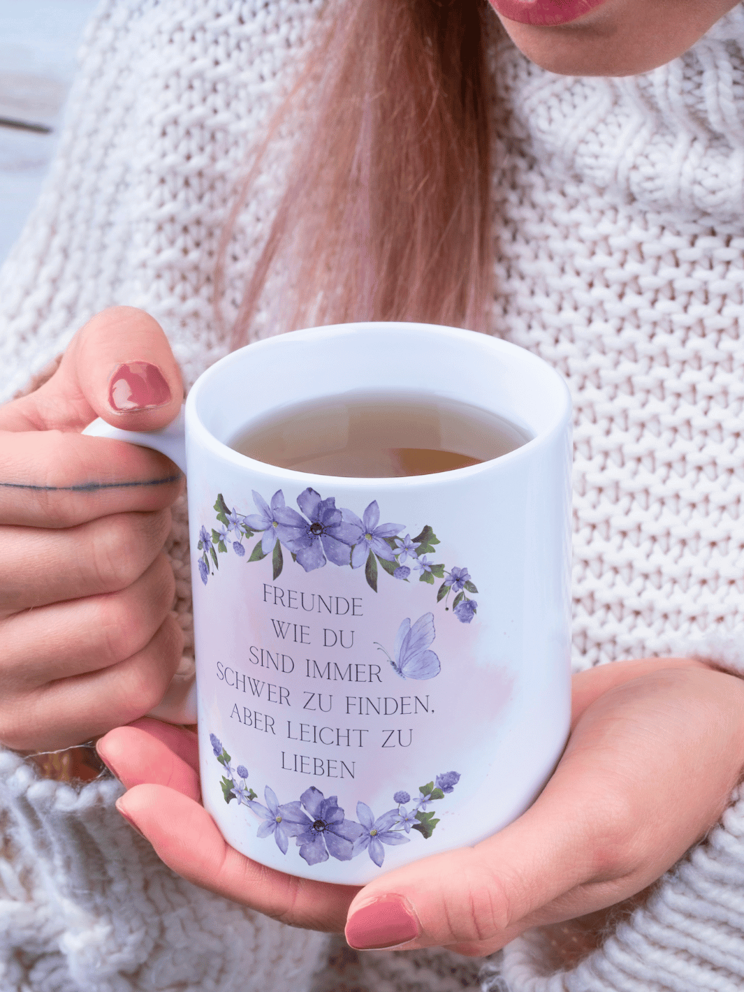 Keramiktasse mit Spruch „Freunde wie du sind schwer zu finden“ – Geschenk für beste Freundin, Verbundenheit, Dankbarkeit & Nähe