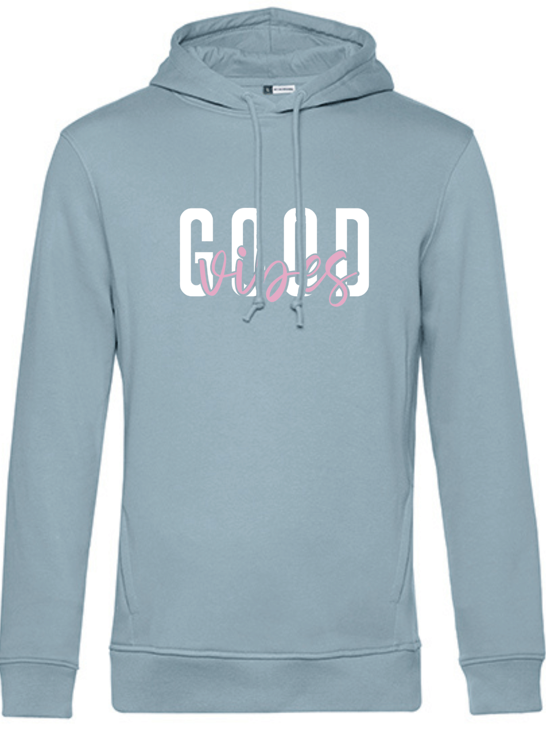 GOOD VIBES Unisex Hoodie slimfit blue fog