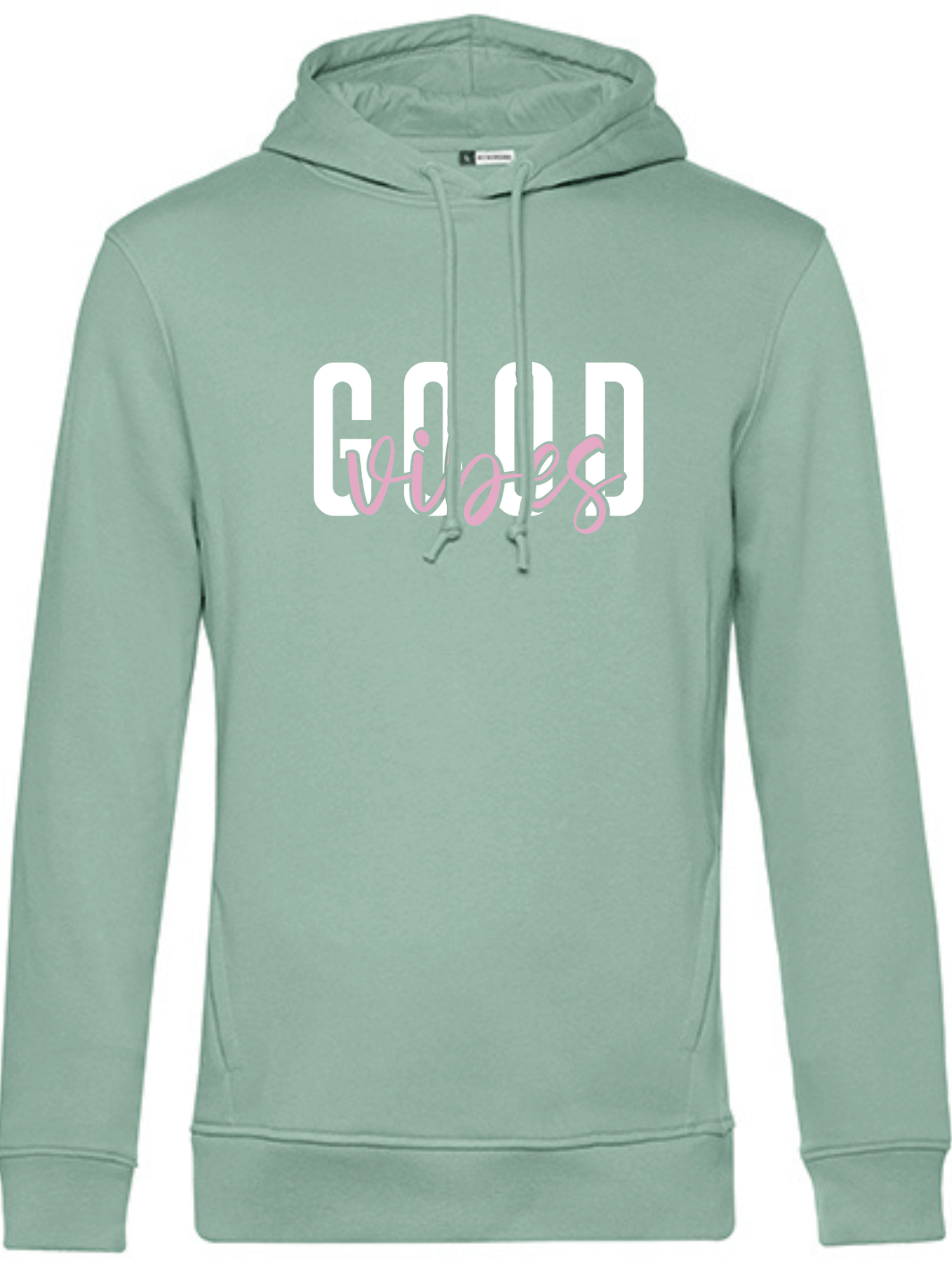 GOOD VIBES Unisex Hoodie slimfit sage green