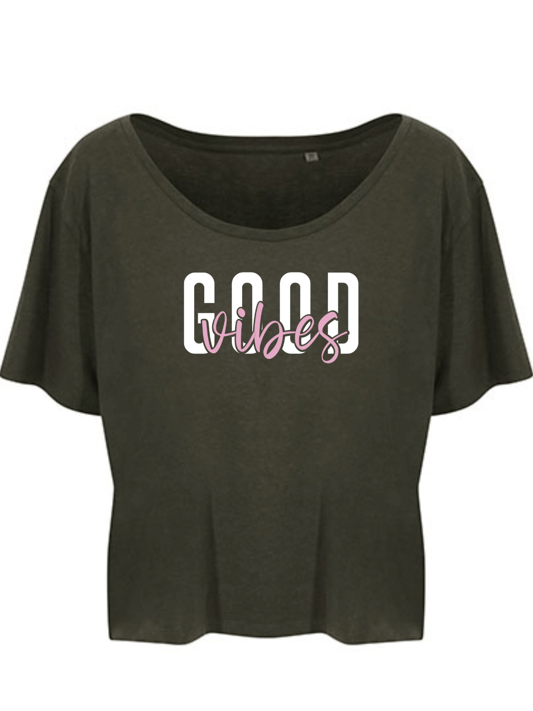 GOOD VIBES Damen Crop Top fern green