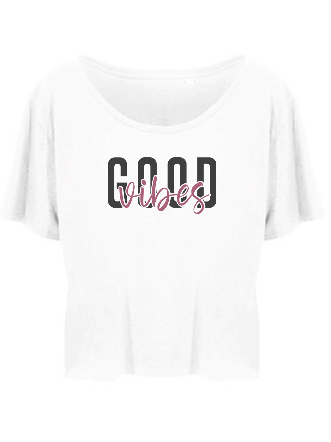 GOOD VIBES Damen Crop Top weiß