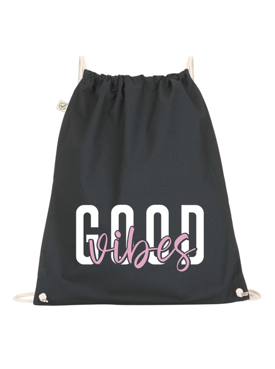 GOOD VIBES Turnbeutel / Tasche schwarz