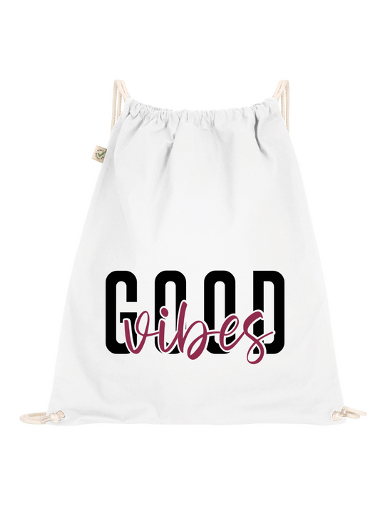 GOOD VIBES Turnbeutel / Tasche weiss