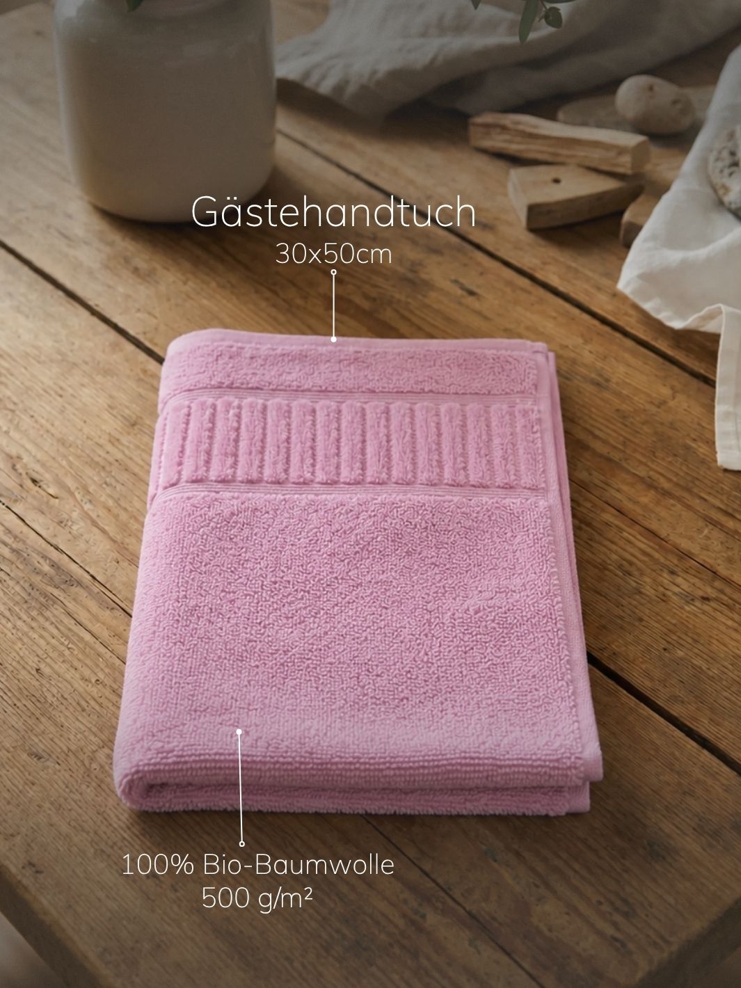 Gästehandtuch altrosa  - achtsame Geschenke für Frauen, Alles auf Anfang