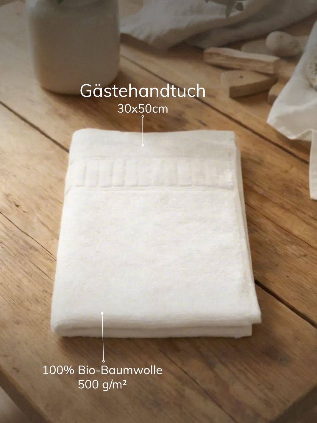 Gästehandtuch weiß BIO - achtsame Geschenke für Frauen bei Alles auf Anfang aus Bedburg NRW