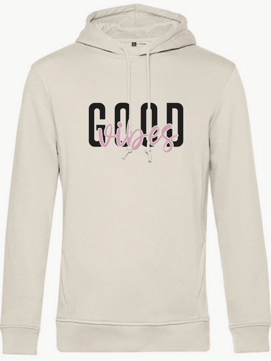 GOOD VIBES Unisex Hoodie slimfit offwhite