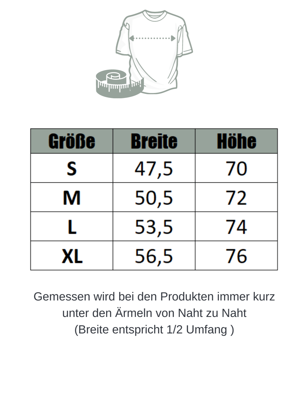 Größentabelle