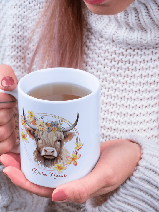 HIGHLAND COW Tasse (personalisierbar)