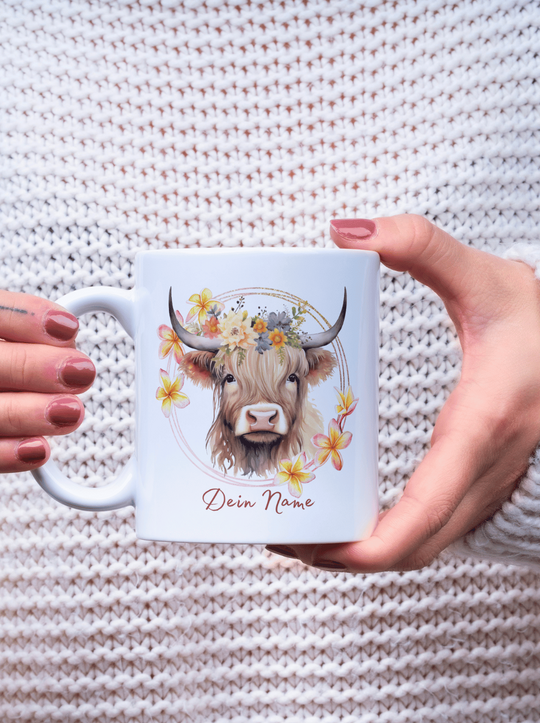 HIGHLAND COW Tasse (personalisierbar)