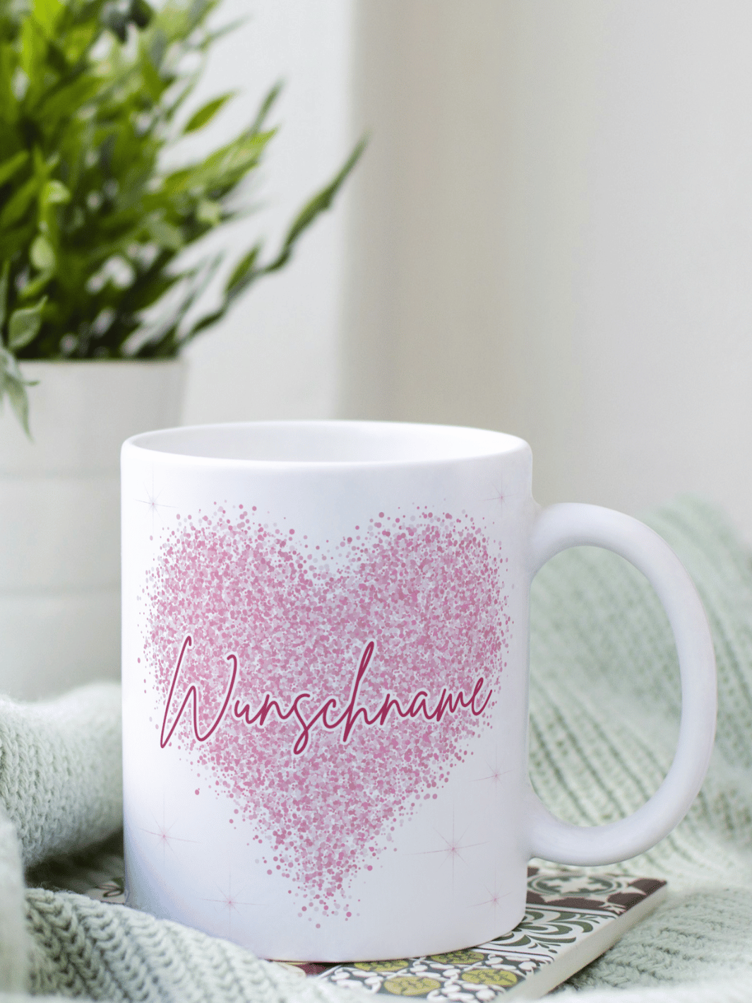 Personalisierte Tasse mit Herz und Wunschname – liebevolles Geschenk für Frauen, Symbol für Nähe, Verbundenheit & Wertschätzung.