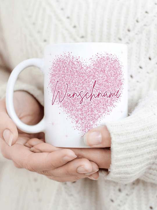 Personalisierte Tasse mit Herz und Wunschname – liebevolles Geschenk für Frauen, Symbol für Nähe, Verbundenheit & Wertschätzung.