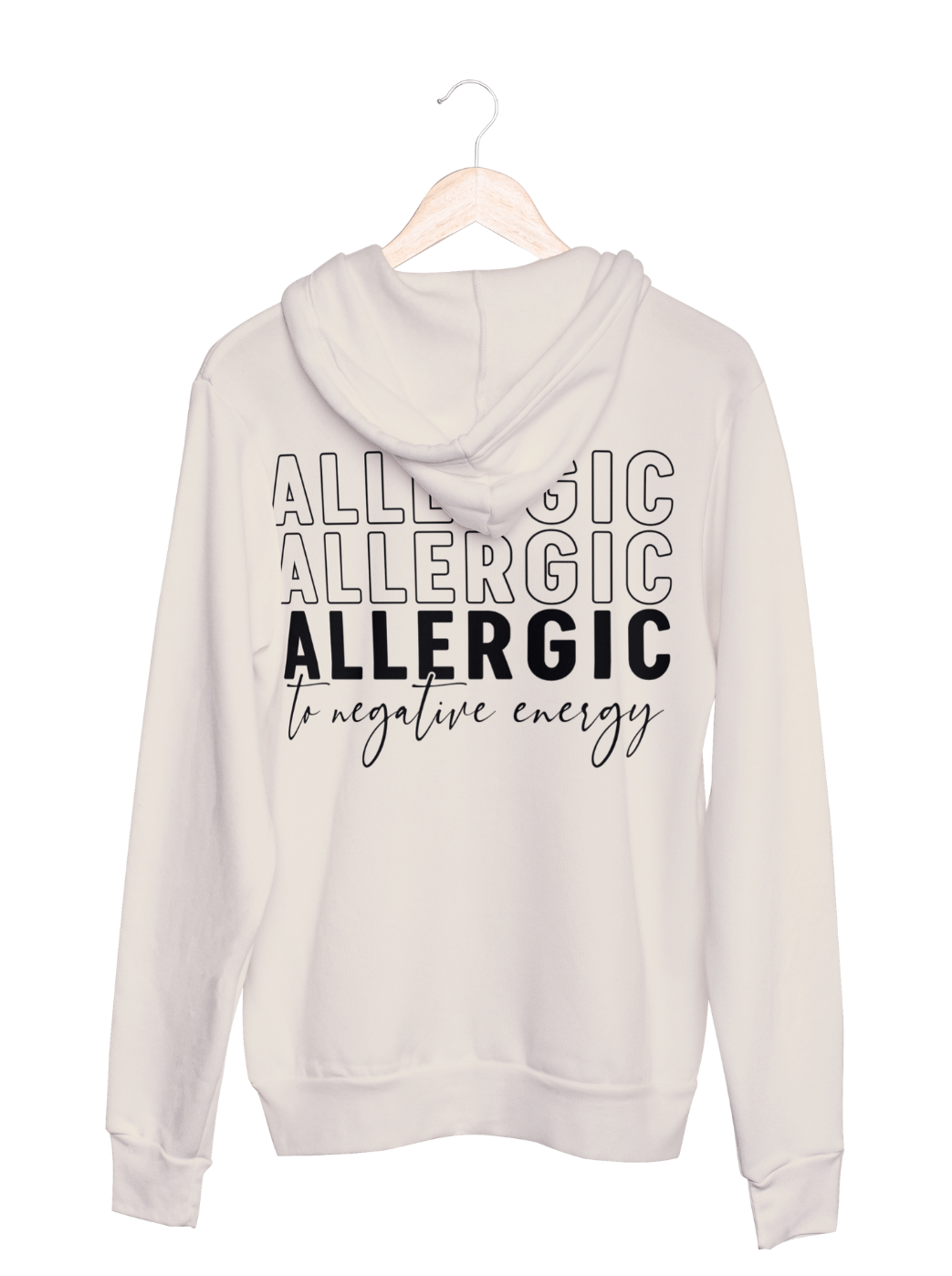 ALLERGIC Unisex Hoodie slimfit offwhite