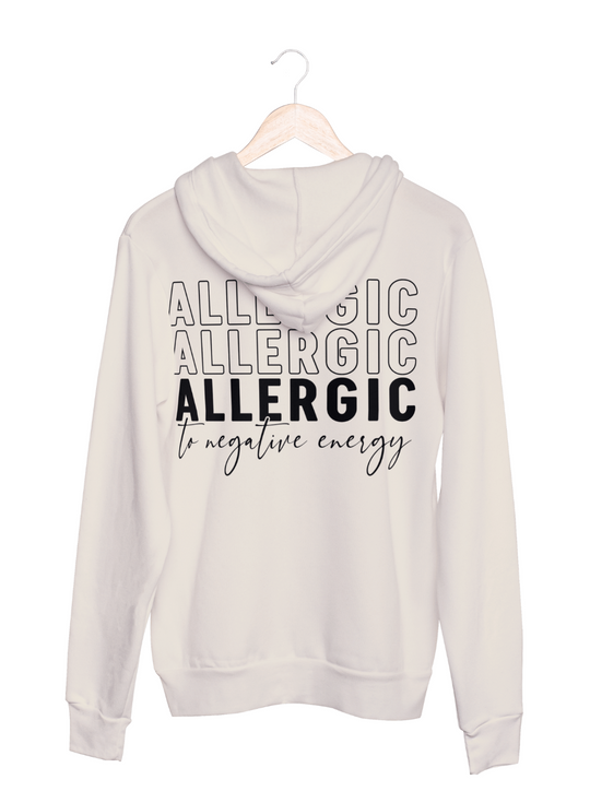 ALLERGIC Unisex Hoodie slimfit offwhite