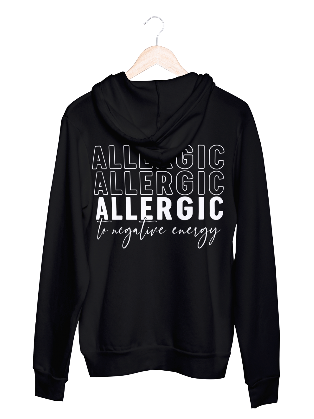 ALLERGIC Unisex Hoodie slimfit schwarz