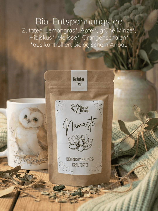 Inhaltsstoffe von Bio-Entspannungstee Namaste -achtsame Geschenke für Frauen bei Alles auf Anfang in Bedburg, NRW