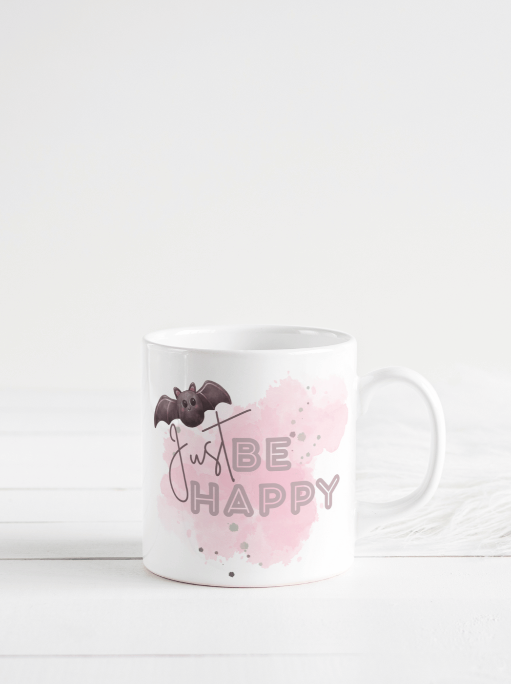 BE HAPPY Tasse (personalisierbar)