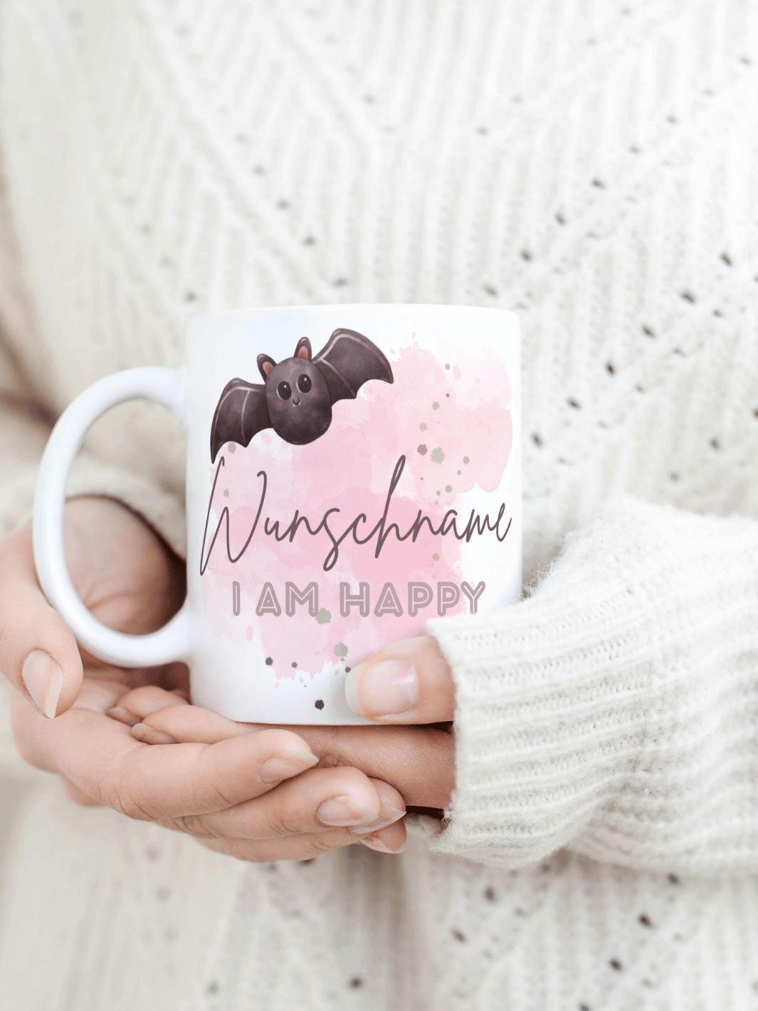 personalisierte Keramiktassen, handgefertigt in Deutschland, individuelles Geschenk für Freundin, nachhaltige Tasse für Kaffee oder Tee, liebevoll gestaltetes Motiv, personalisierbar mit Name