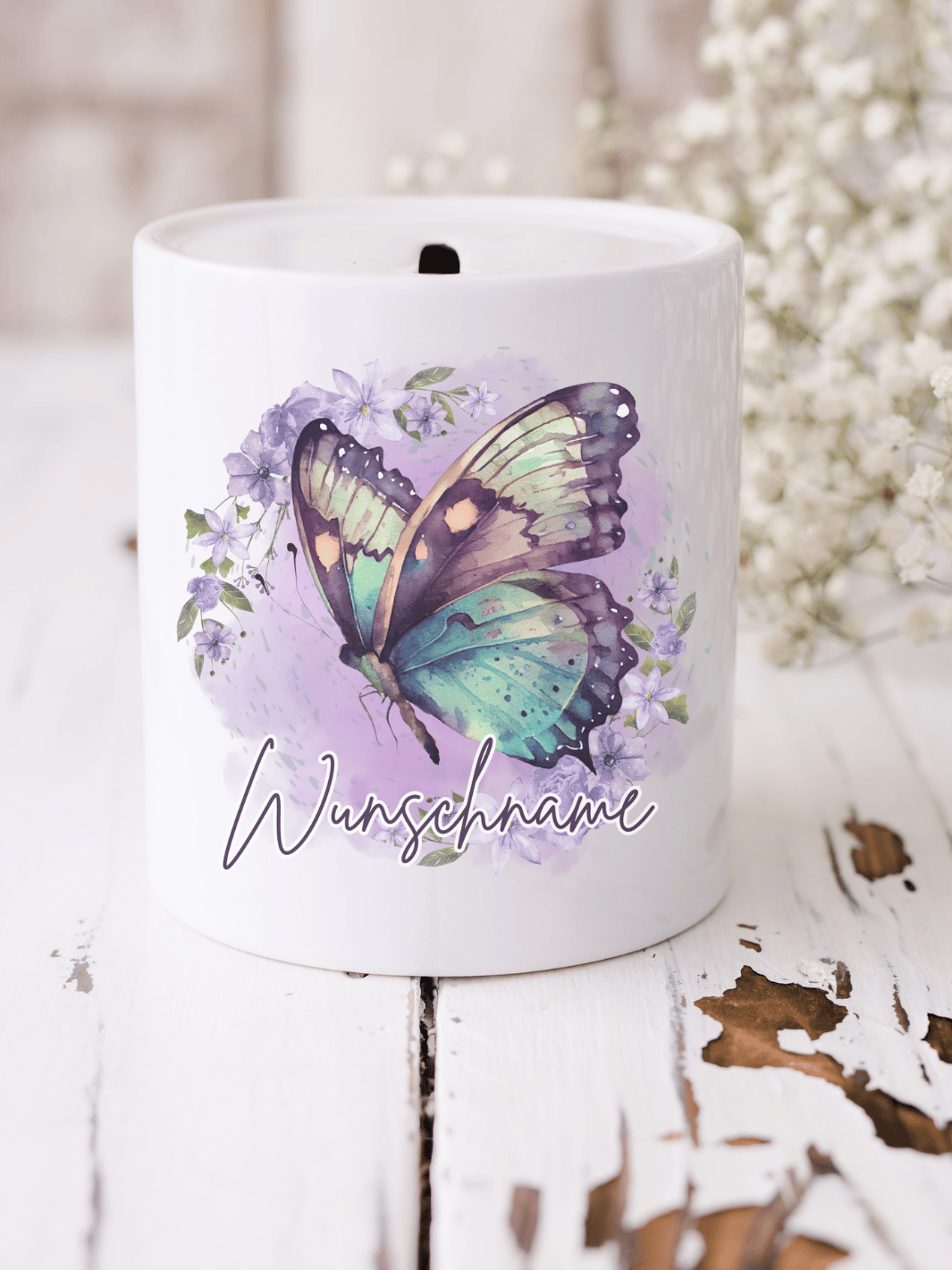 Keramikspardose mit niedlichem Motiv – nachhaltige Sparidee aus hochwertiger Keramik, kleines Geschenk für Kinder und Erwachsene, ideales Accessoire zum Sparen von Münzen und Scheinen, liebevoll illustriert.
