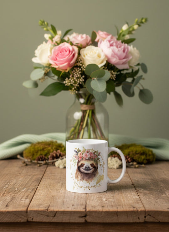 Keramikspardose Faultier - achtsame Geschenke für Frauen bei Alles auf Anfang in Bedburg, NRW