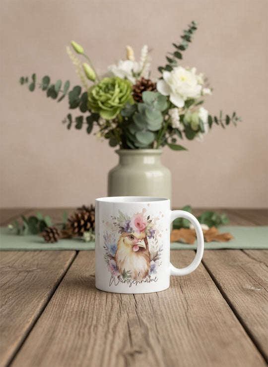 Keramiktasse Huhn - achtsame Geschenke für Frauen bei Alles auf Anfang, Bedburg NRW