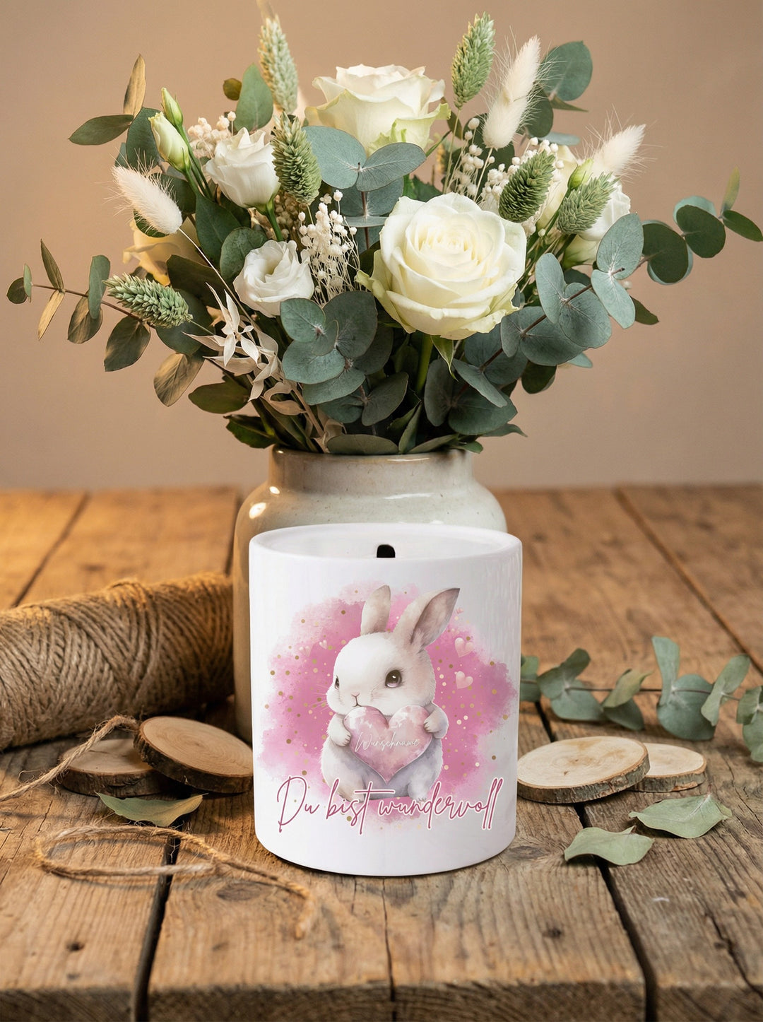 Keramikspardose Du bist wundervoll personalisiert - achtsame Geschenke für Frauen bei Alles auf Anfang in Bedburg, NRW