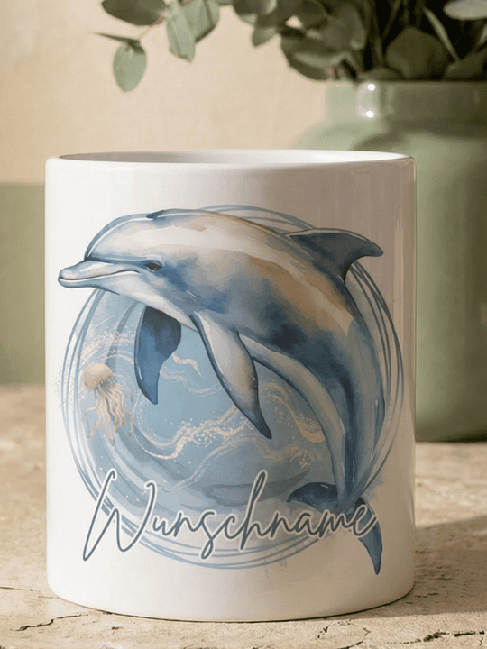 Keramikspardose Delfin personalisiert - achtsame Geschenke für Frauen bei Alles auf Anfang, Bedburg NRW