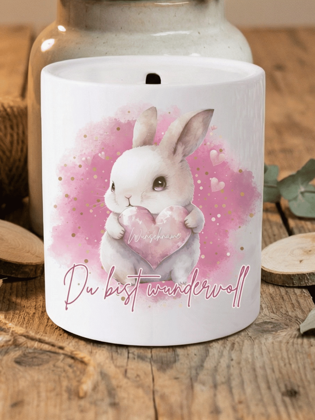 Keramikspardose Du bist wundervoll personalisiert - achtsame Geschenke für Frauen bei Alles auf Anfang in Bedburg, NRW