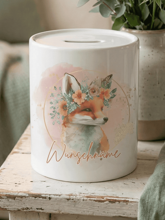 Fuchs Spardose personalisiert - Achtsame Geschenke für Frauen bei Alles auf Anfang, Bedburg NRW