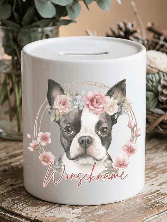 Keramikspardose Hund personalisiert - achtsame Geschenke für Frauen bei Alles auf Anfang, Bedburg NRW