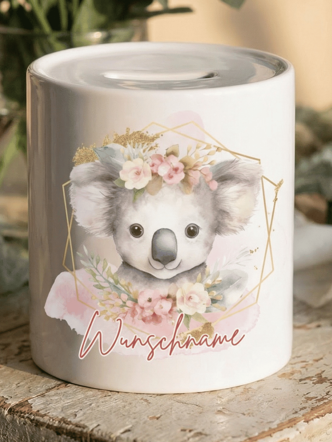 Keramikspardose Koala personalisiert - achtsame Geschenke für Frauen bei Alles auf Anfang, Bedburg NRW