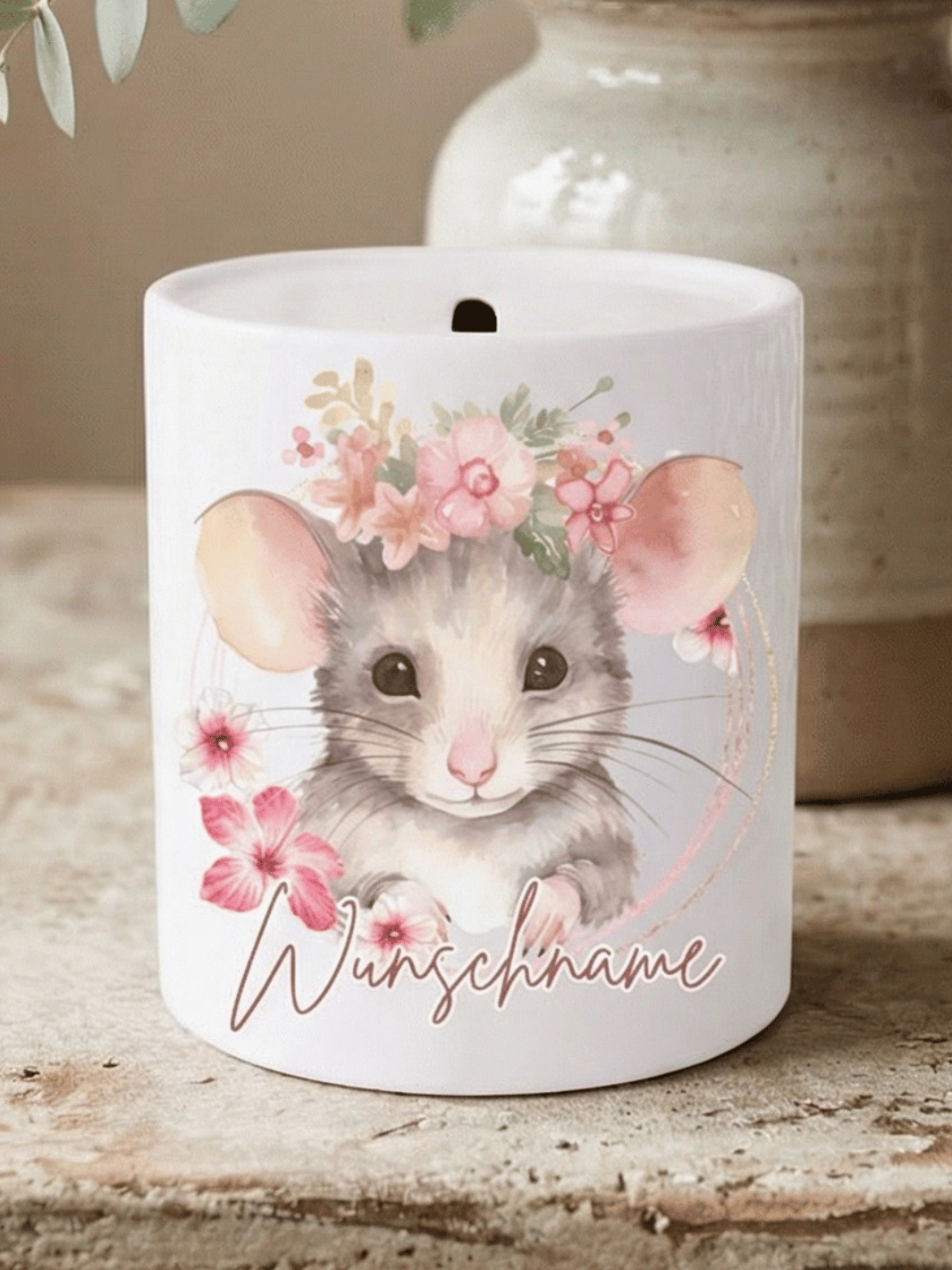 Keramik Spardose MAUS | personalisiert - achtsame Geschenke für Frauen bei Alles auf Anfang in bedburg, NRW