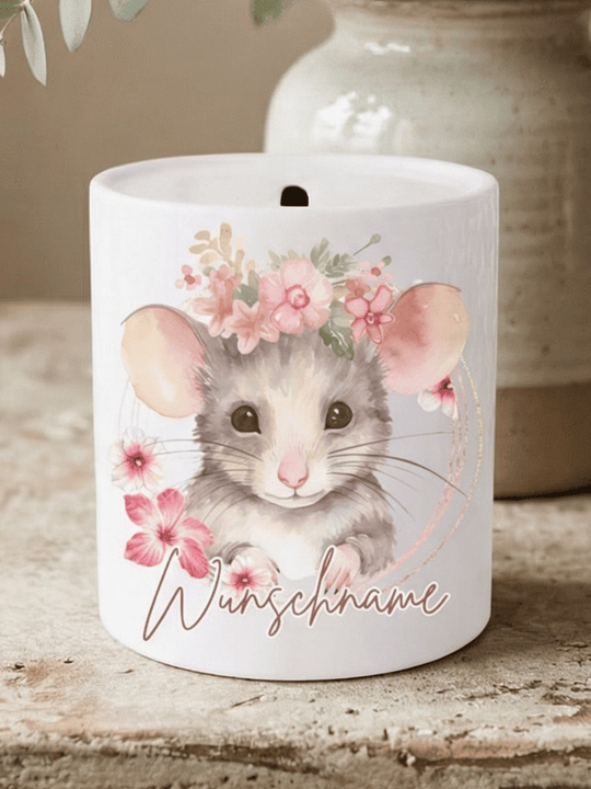 Keramik Spardose MAUS | personalisiert - achtsame Geschenke für Frauen bei Alles auf Anfang in bedburg, NRW