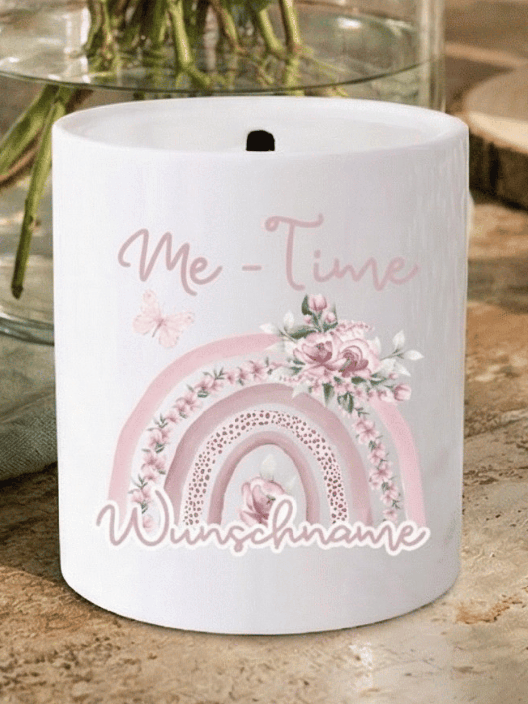 Keramikspardose Me-Time personalisiert - achtsame Geschenke für Frauen bei Alles auf Anfang in Bedburg, NRW