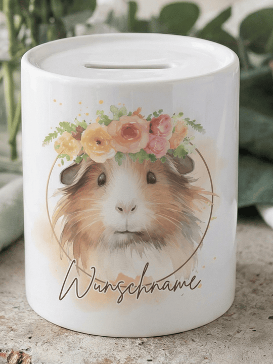 Keramikspardose Meerschweinchen personalisiert - achtsame Geschenke für Frauen bei Alles auf Anfang in Bedburg, NRW