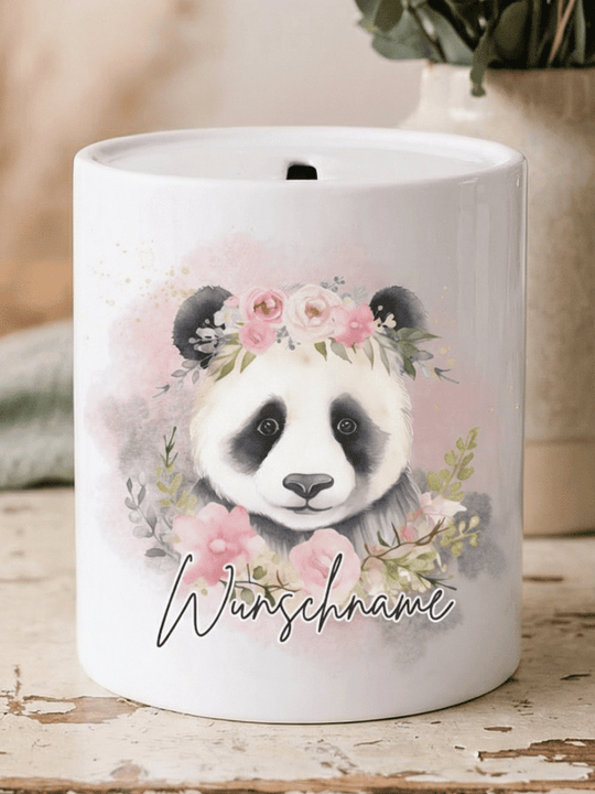 Keramikspardose Panda personalisiert - achtsame Geschenke für Frauen bei Alles auf Anfang in Bedburg, NRW