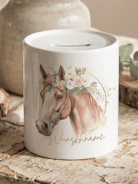 Keramikspardose Pferd personalisiert - achtsame Geschenke für Frauen bei Alles auf Anfang in Bedburg, NRW