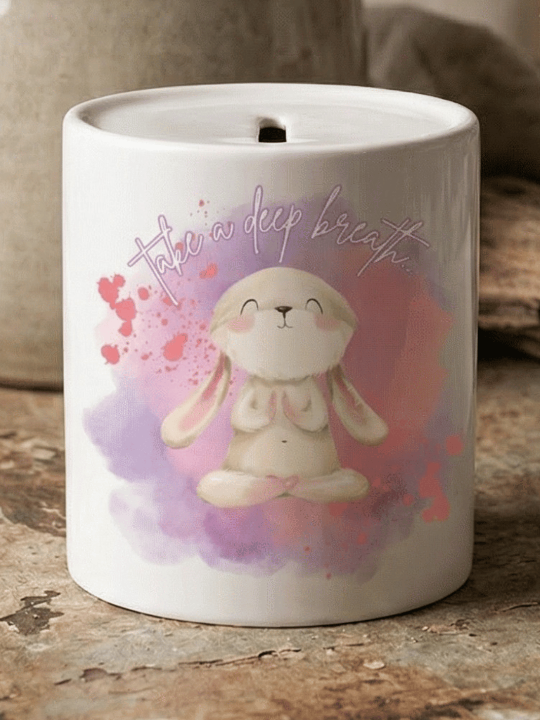 Keramikspardose Take a deep breath personalisierbar - achtsame Geschenke für Frauen bei Alles auf Anfang in Bedburg, NRW