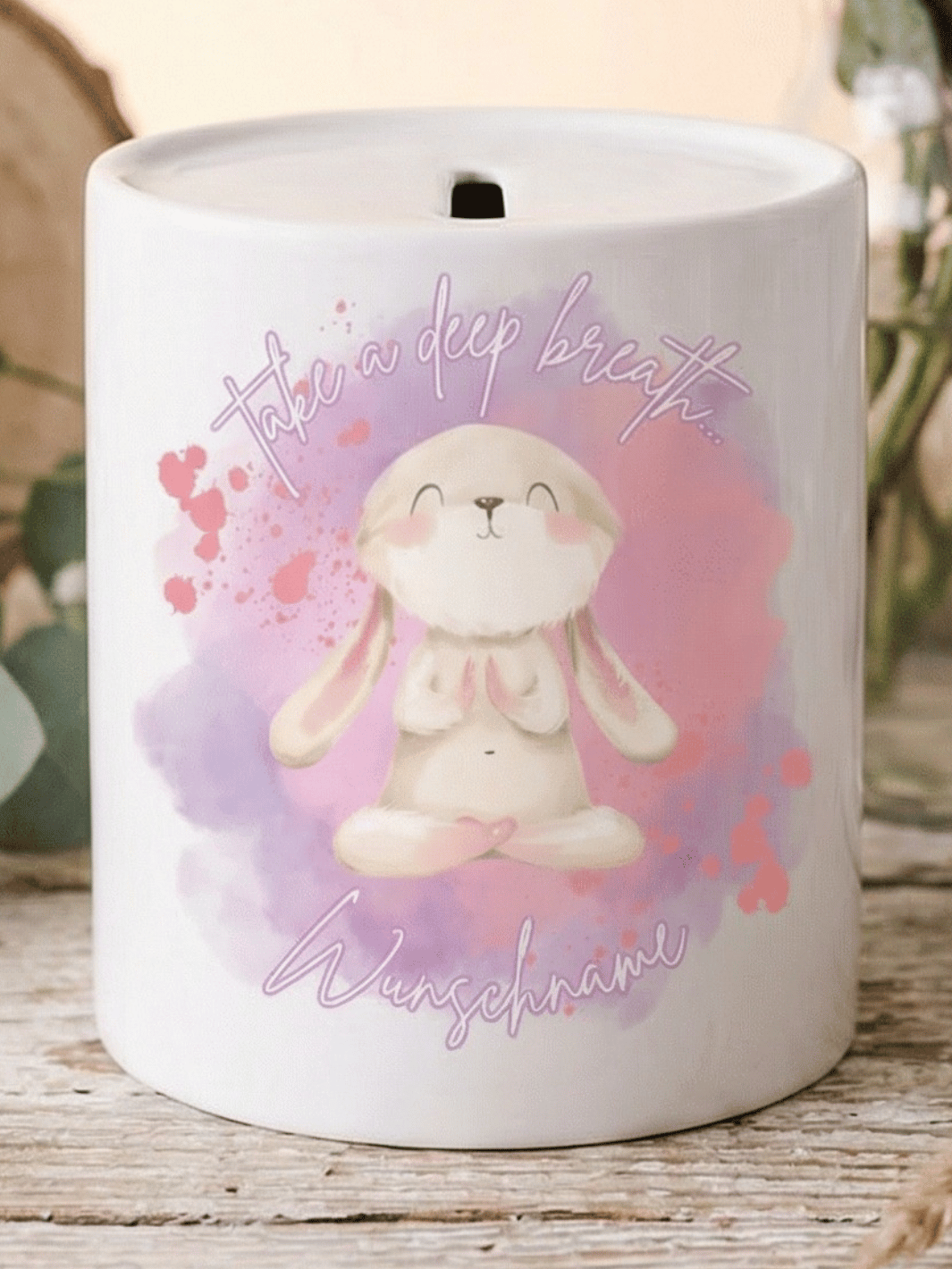 Keramikspardose Take a deep breath personalisierbar - achtsame Geschenke für Frauen bei Alles auf Anfang in Bedburg, NRW