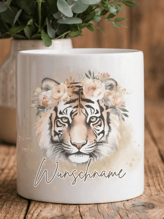 Keramikspardose Tiger personalisiert - achtsame Geschenke für Frauen bei Alles auf Anfang, Bedburg NRW