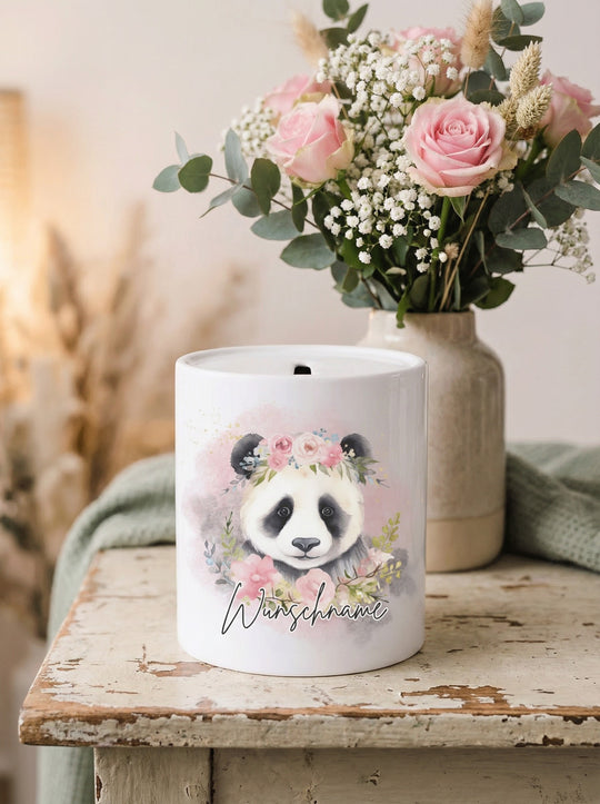 Keramikspardose Panda personalisiert - achtsame Geschenke für Frauen bei Alles auf Anfang in Bedburg, NRW