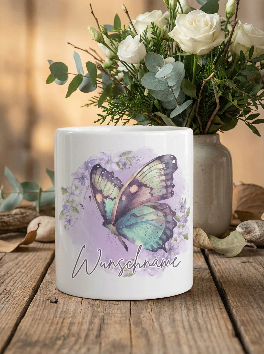 Keramikspardose Schmetterling personalisiert - achtsame Geschenke für Frauen bei Alles auf Anfang, Bedburg NRW