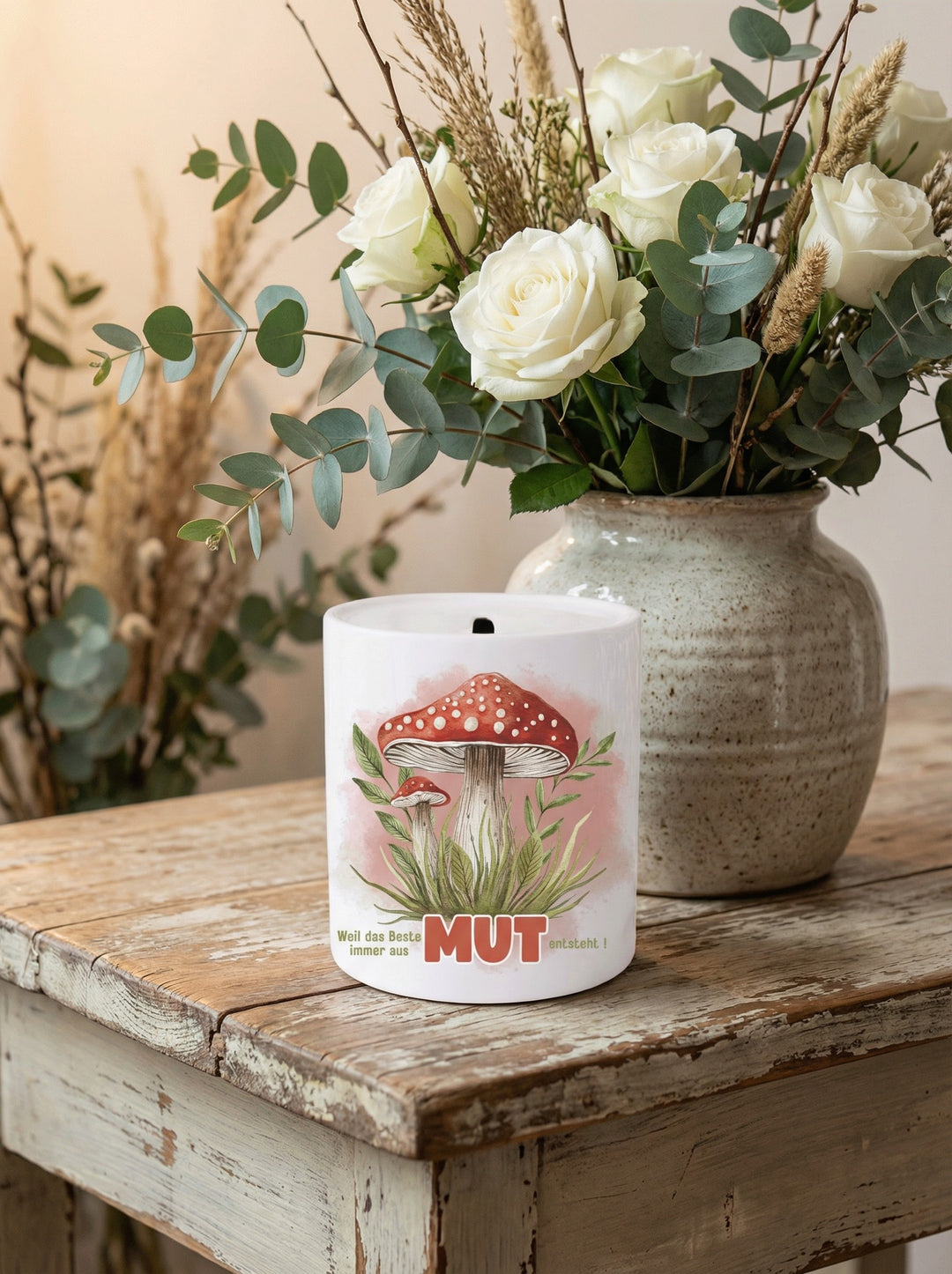 Keramikspardose Weil das Beste immer aus Mut entsteht - achtsame Geschenke für Frauen bei Alles auf Anfang in Bedburg, NRW